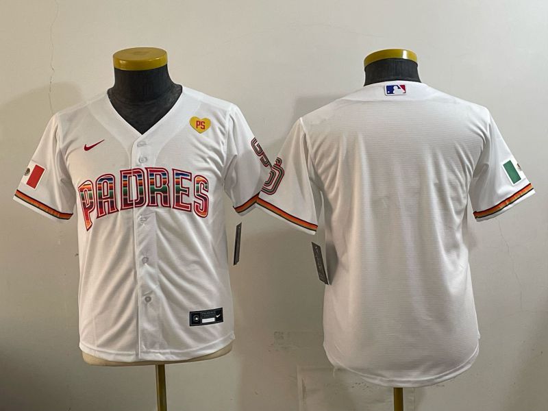 Youth 2026 San Diego Padres Blank White Game Nike MLB Jersey style 02